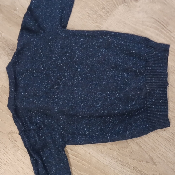 Little Marc Jacobs shimmery sparkle navy blue ruffle cardigan sweater snap up 5 - Picture 12 of 16